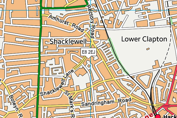 E8 2EJ map - OS VectorMap District (Ordnance Survey)