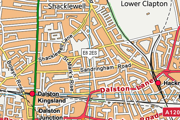 E8 2ES map - OS VectorMap District (Ordnance Survey)