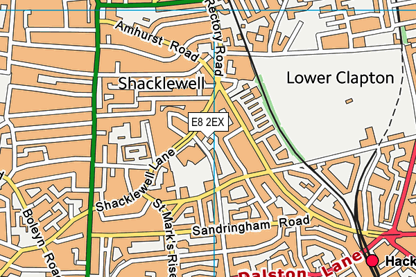 E8 2EX map - OS VectorMap District (Ordnance Survey)