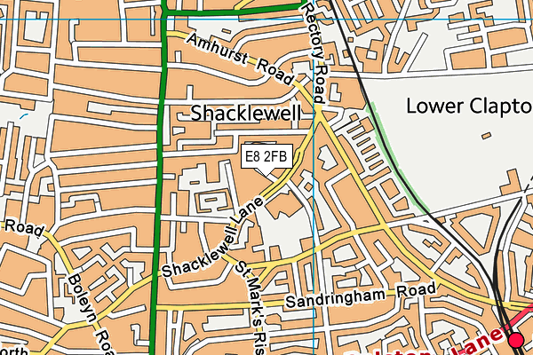 E8 2FB map - OS VectorMap District (Ordnance Survey)