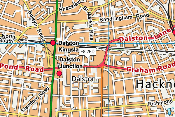 E8 2FD map - OS VectorMap District (Ordnance Survey)