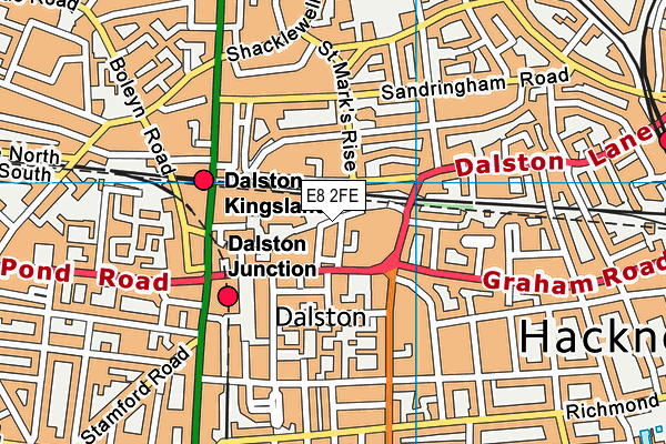 E8 2FE map - OS VectorMap District (Ordnance Survey)