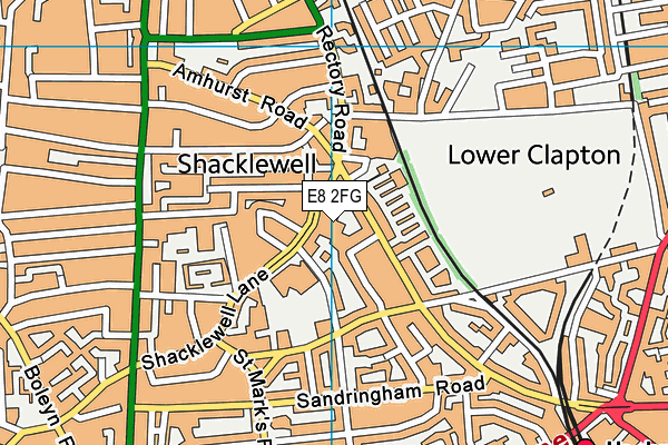 E8 2FG map - OS VectorMap District (Ordnance Survey)