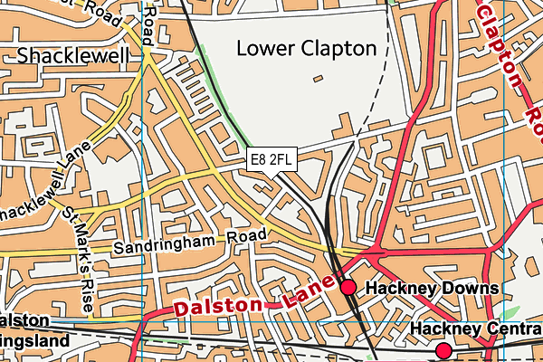 E8 2FL map - OS VectorMap District (Ordnance Survey)