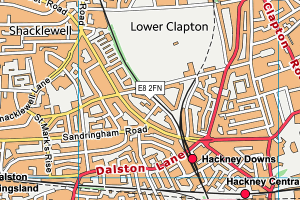 E8 2FN map - OS VectorMap District (Ordnance Survey)