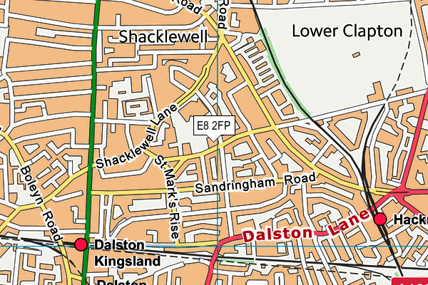 E8 2FP map - OS VectorMap District (Ordnance Survey)