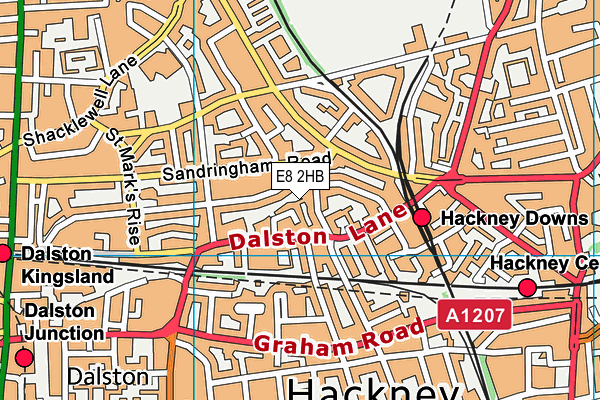 E8 2HB map - OS VectorMap District (Ordnance Survey)