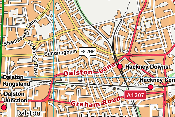 E8 2HP map - OS VectorMap District (Ordnance Survey)