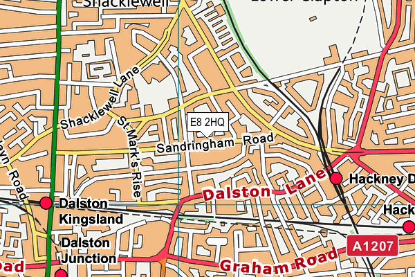 E8 2HQ map - OS VectorMap District (Ordnance Survey)