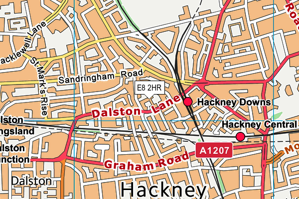 E8 2HR map - OS VectorMap District (Ordnance Survey)