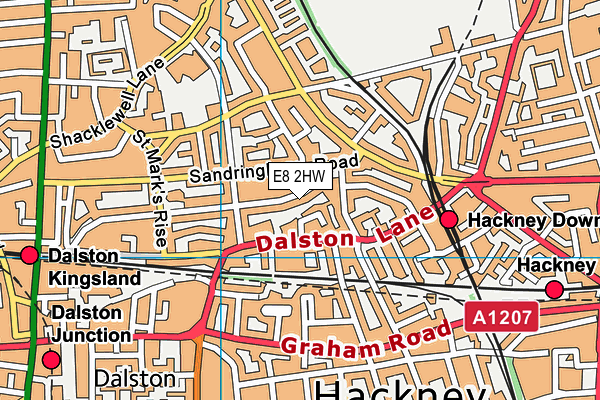 E8 2HW map - OS VectorMap District (Ordnance Survey)