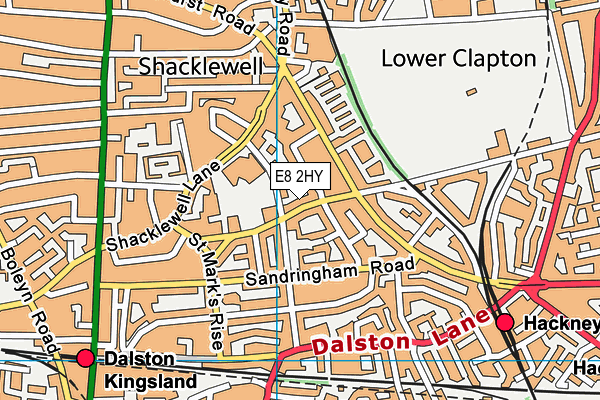 E8 2HY map - OS VectorMap District (Ordnance Survey)