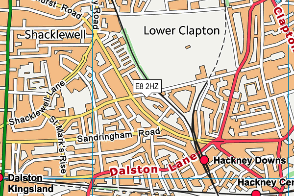 E8 2HZ map - OS VectorMap District (Ordnance Survey)