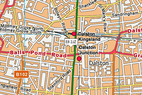 E8 2JZ map - OS VectorMap District (Ordnance Survey)