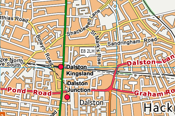 E8 2LH map - OS VectorMap District (Ordnance Survey)