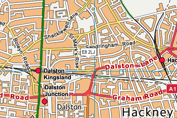 E8 2LJ map - OS VectorMap District (Ordnance Survey)