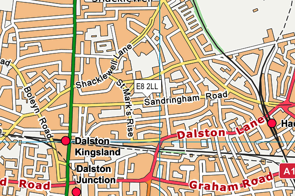 E8 2LL map - OS VectorMap District (Ordnance Survey)