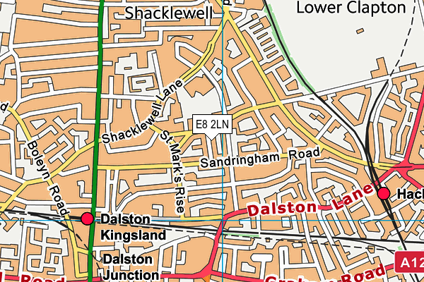 E8 2LN map - OS VectorMap District (Ordnance Survey)