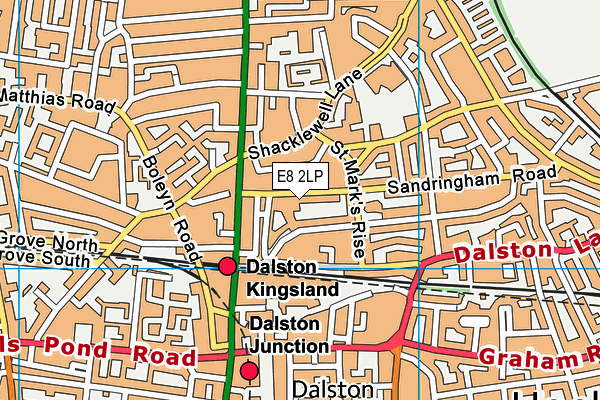 E8 2LP map - OS VectorMap District (Ordnance Survey)