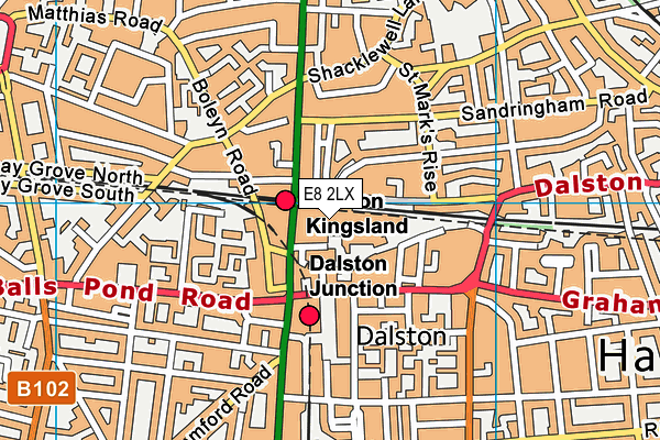 E8 2LX map - OS VectorMap District (Ordnance Survey)