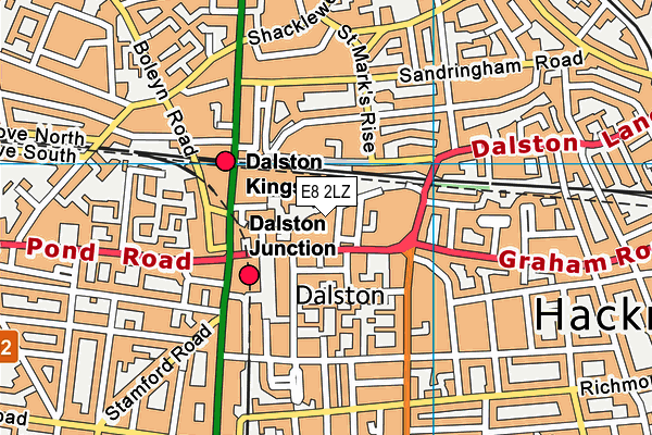 E8 2LZ map - OS VectorMap District (Ordnance Survey)