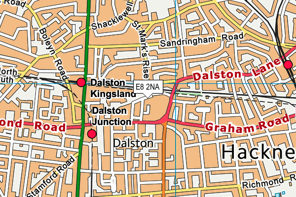 E8 2NA map - OS VectorMap District (Ordnance Survey)