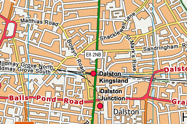 E8 2NB map - OS VectorMap District (Ordnance Survey)