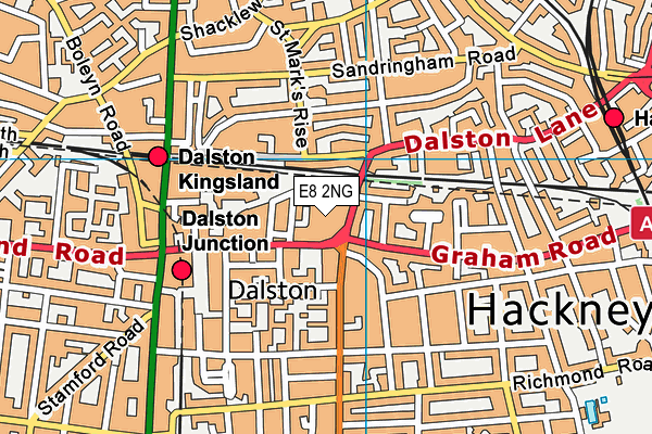 E8 2NG map - OS VectorMap District (Ordnance Survey)