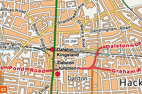 E8 2NP map - OS VectorMap District (Ordnance Survey)