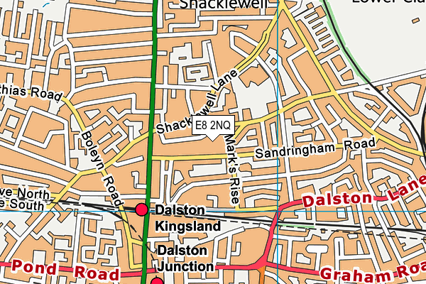 E8 2NQ map - OS VectorMap District (Ordnance Survey)