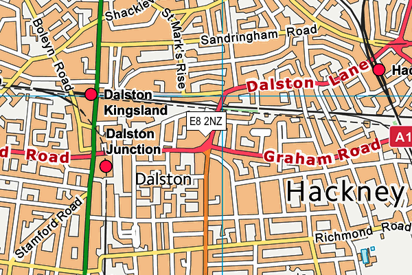 E8 2NZ map - OS VectorMap District (Ordnance Survey)