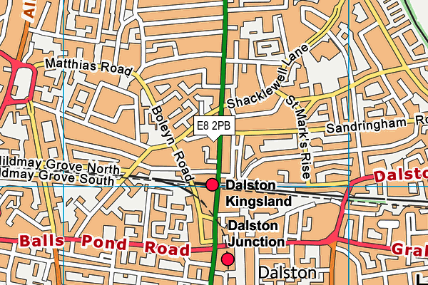 E8 2PB map - OS VectorMap District (Ordnance Survey)