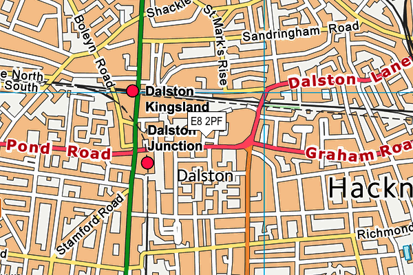 E8 2PF map - OS VectorMap District (Ordnance Survey)