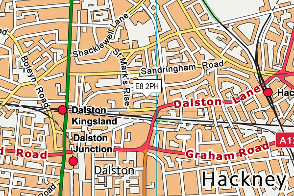 E8 2PH map - OS VectorMap District (Ordnance Survey)
