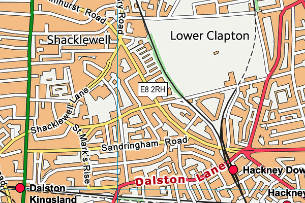 E8 2RH map - OS VectorMap District (Ordnance Survey)