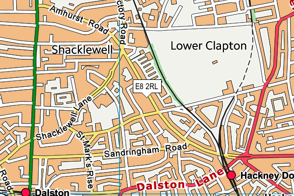 E8 2RL map - OS VectorMap District (Ordnance Survey)