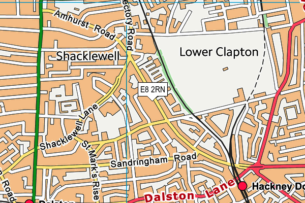 E8 2RN map - OS VectorMap District (Ordnance Survey)