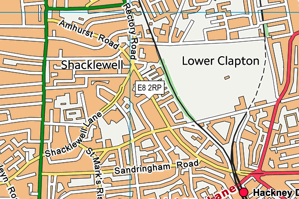 E8 2RP map - OS VectorMap District (Ordnance Survey)