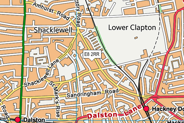 E8 2RR map - OS VectorMap District (Ordnance Survey)