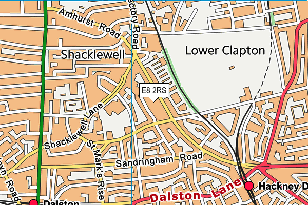 E8 2RS map - OS VectorMap District (Ordnance Survey)