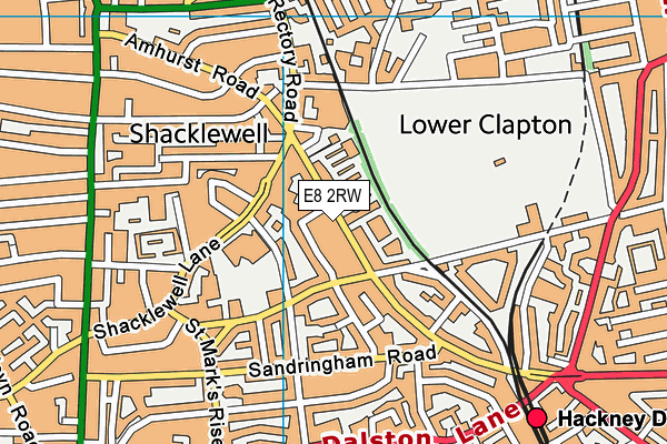 E8 2RW map - OS VectorMap District (Ordnance Survey)