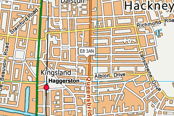 E8 3AN map - OS VectorMap District (Ordnance Survey)