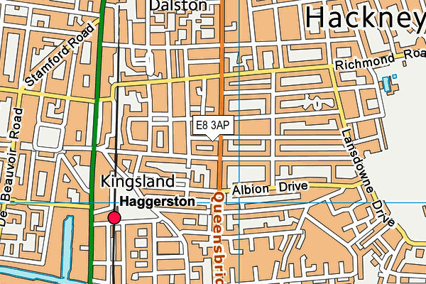 E8 3AP map - OS VectorMap District (Ordnance Survey)