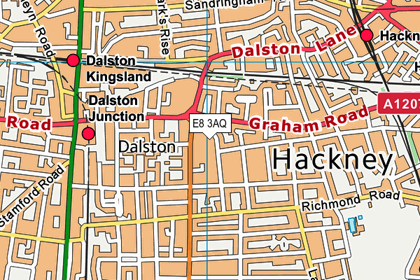 E8 3AQ map - OS VectorMap District (Ordnance Survey)