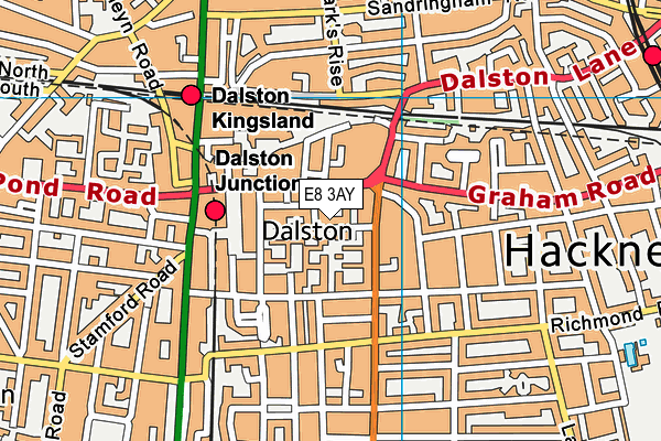 E8 3AY map - OS VectorMap District (Ordnance Survey)