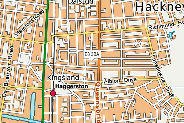 E8 3BA map - OS VectorMap District (Ordnance Survey)