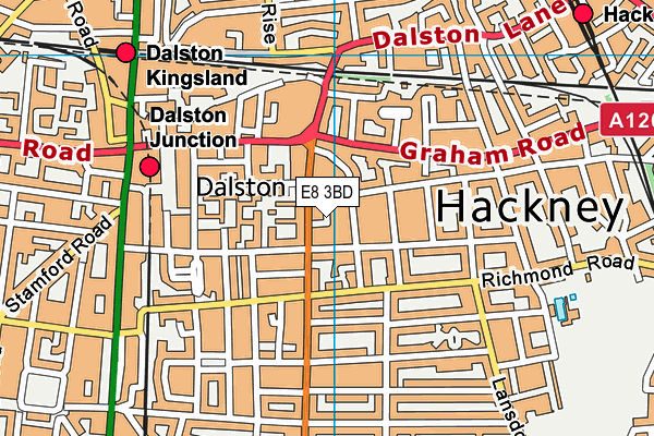 E8 3BD map - OS VectorMap District (Ordnance Survey)