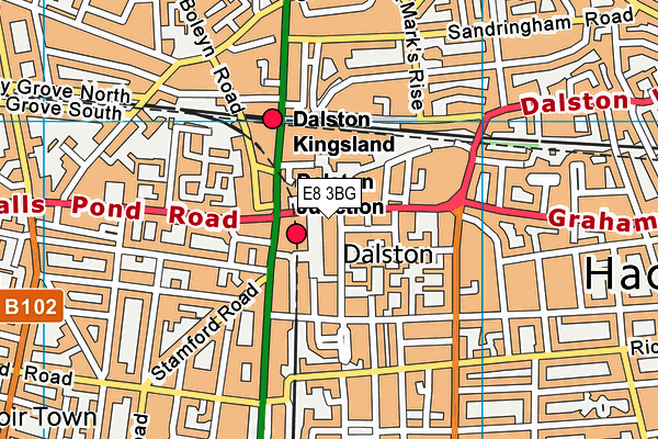 E8 3BG map - OS VectorMap District (Ordnance Survey)