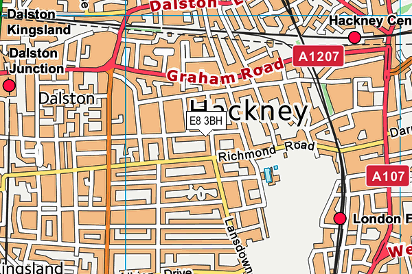 E8 3BH map - OS VectorMap District (Ordnance Survey)