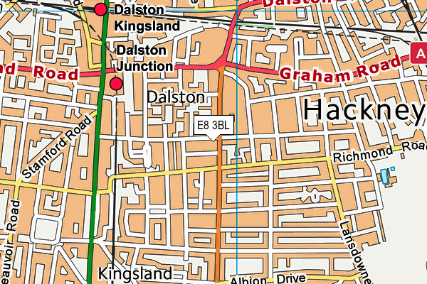 E8 3BL map - OS VectorMap District (Ordnance Survey)